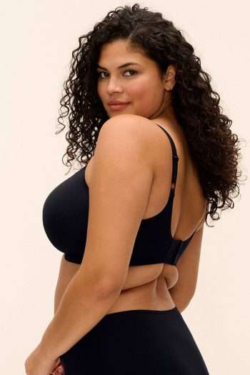 Elomi Smooth Moulded Non-Padded Bra, Black, Side View