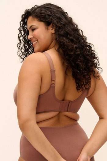 Elomi Smooth Moulded Non-Padded Bra, Clove, Back View