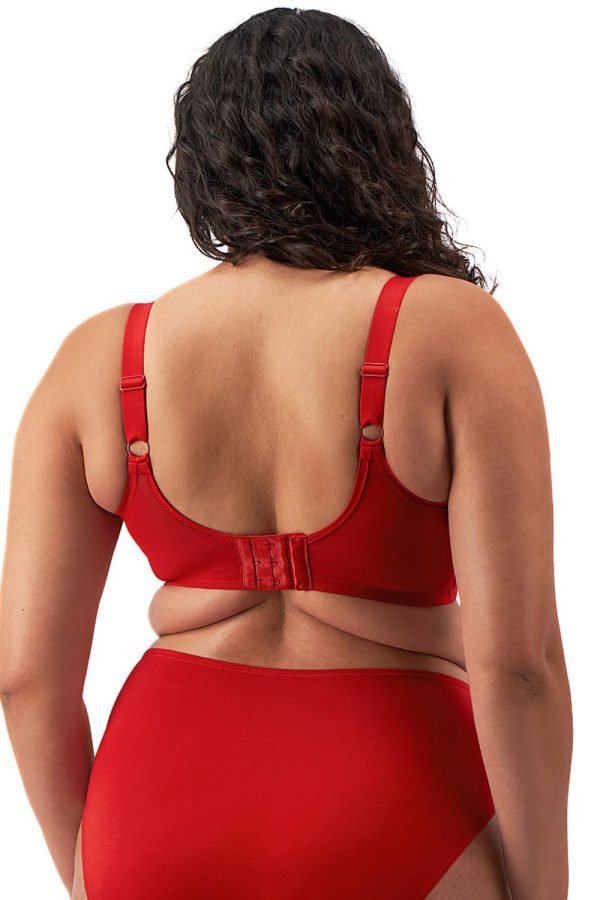 Elomi Smooth Moulded Non-Padded Bra, Haute Red, Back View