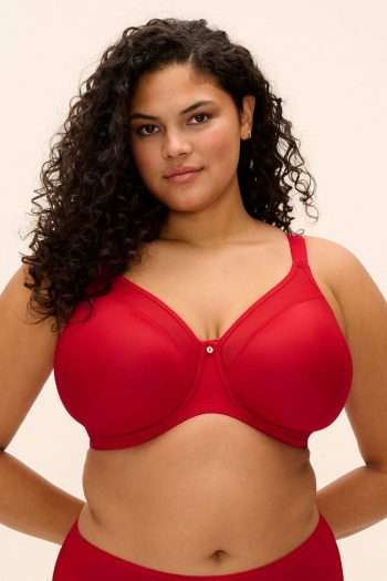 Elomi Smooth Moulded Non-Padded Bra, Haute Red, Front View