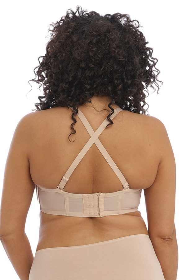 Elomi Smooth Moulded Strapless Bra, Sahara, Cross Strap Back View