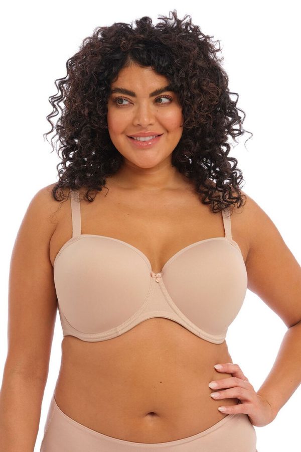 Elomi Smooth Moulded Strapless Bra, Sahara, Regular Strap Front View