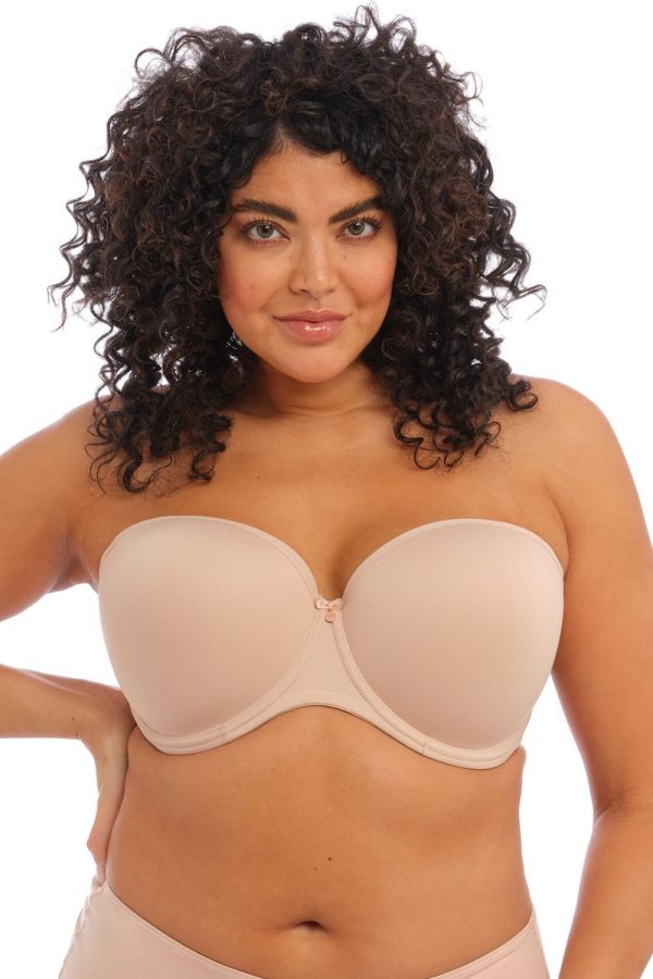 Elomi Smooth Moulded Strapless Bra, Sahara, Strapless Front View