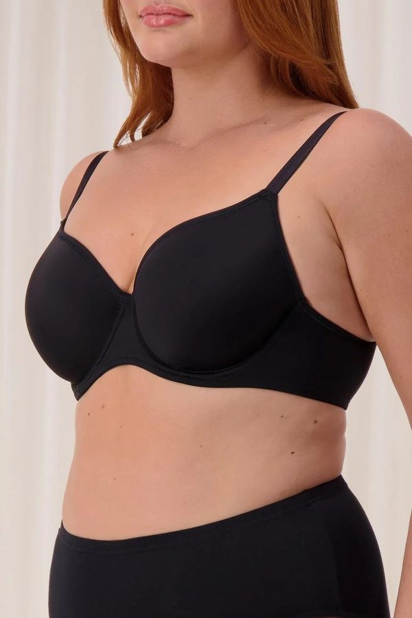 Triumph Gorgeous Luxury T-Shirt Bra, Black, Side View