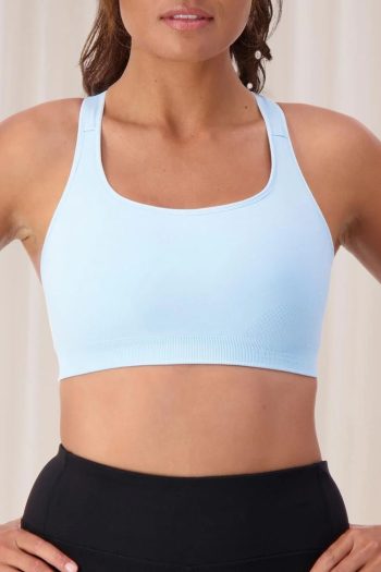 Triumph Triaction Ultra Seamfree Top, Sky Blue, Front View