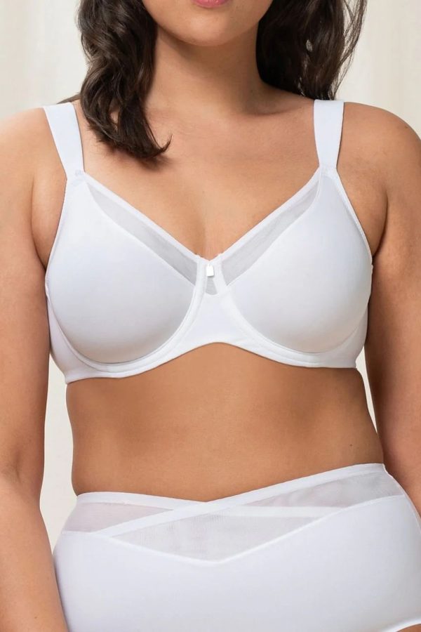 Triumph True Shape Sensation Minimiser Bra, White, Front View
