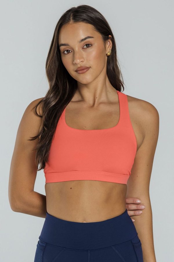 Abi and Joseph Carrera Crop, Light Tangerine, Front View