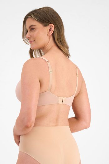 Berlei Barely There Cotton Rich Contour Bra, Nude, Back View