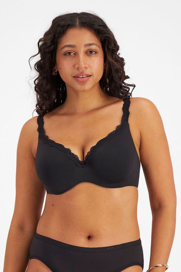 Berlei Barely There Luxe Contour Bra, Black, Front View