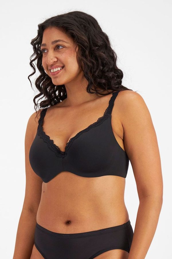 Berlei Barely There Luxe Contour Bra, Black, Side View