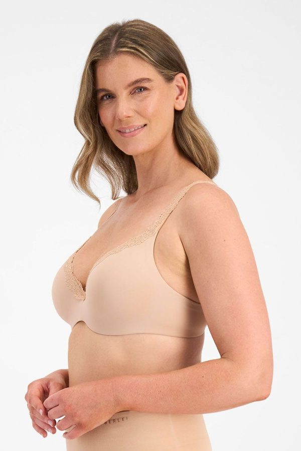 Berlei Barely There Luxe Contour Bra, Nude, Side View
