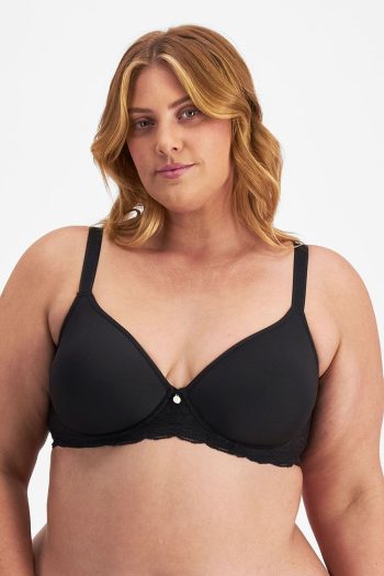 Berlei Lift and Shape T-Shirt Spacer Bra, Black, Front View