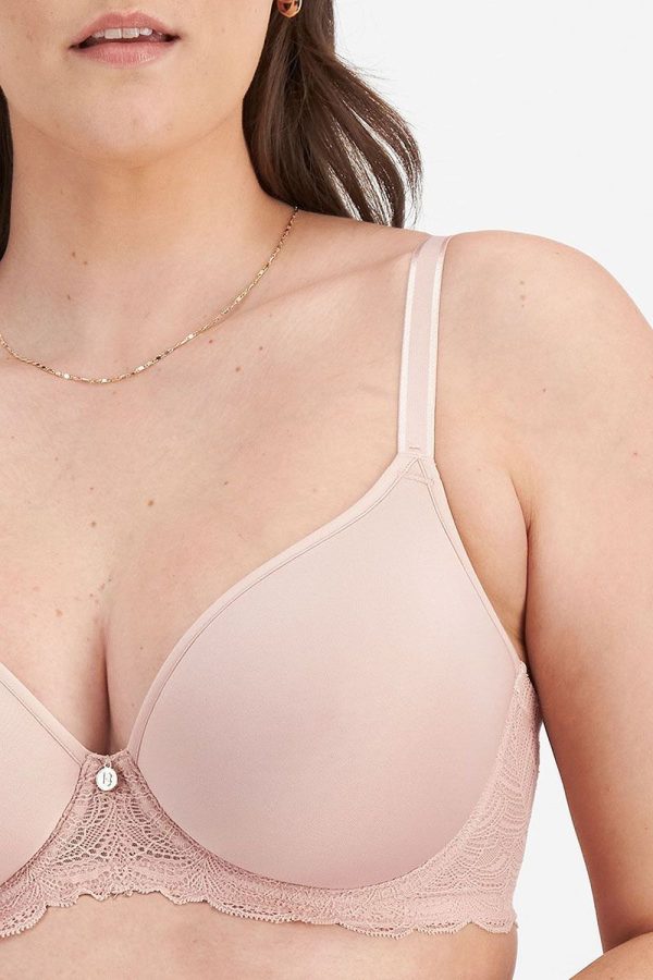 Berlei Lift and Shape T-Shirt Spacer Bra, Nude, Close Up View