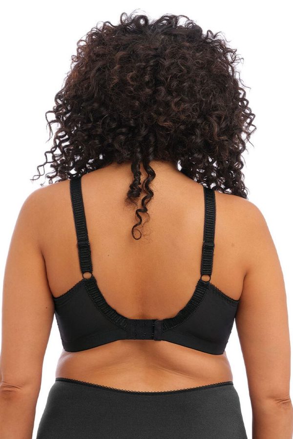 Elomi Cate Wirefree Bra, Black, Back View