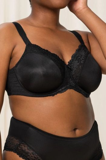 Triumph Ladyform Soft Minimiser Bra, Black, Front View