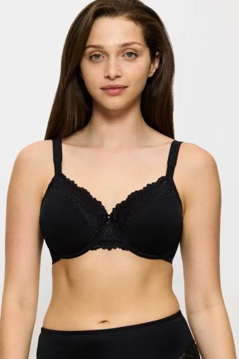Triumph Ladyform Soft Minimiser Bra, Black, Front View