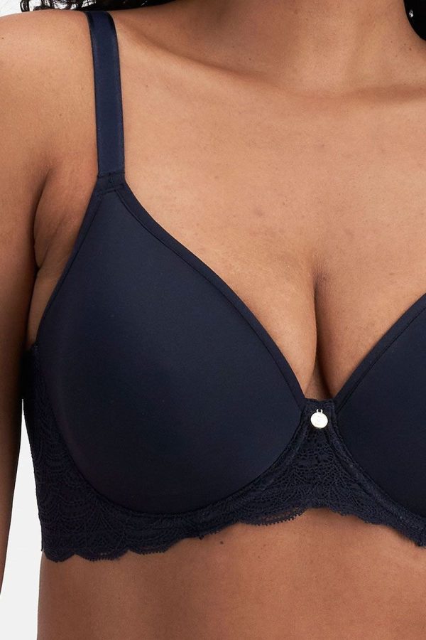 Berlei Lift and Shape T-Shirt Spacer Bra, Navy, Close Up View