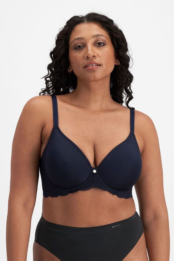 Berlei Lift and Shape T-Shirt Spacer Bra, Navy, Front View