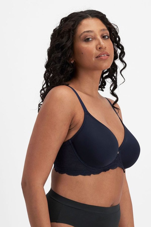 Berlei Lift and Shape T-Shirt Spacer Bra, Navy, Side View