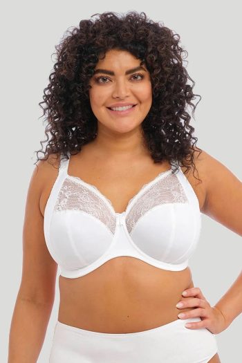 Elomi Morgan Stretch Banded Bra, White, Front View