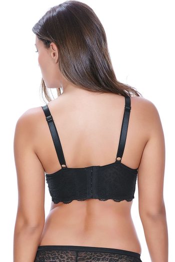 Freya Fancies Longline Bra, Black, Back View