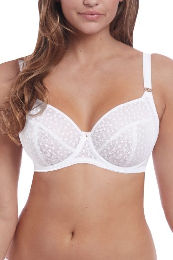 Freya Starlight Side Support Bra, White, Front View