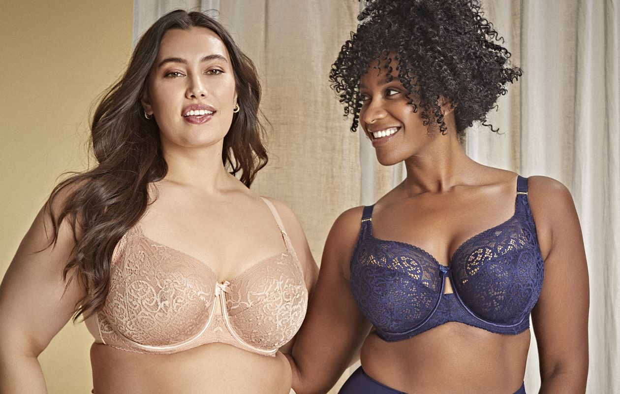 Two women in plus size bras.