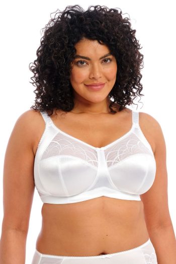 Elomi Cate Wirefree Bra, White, Front View