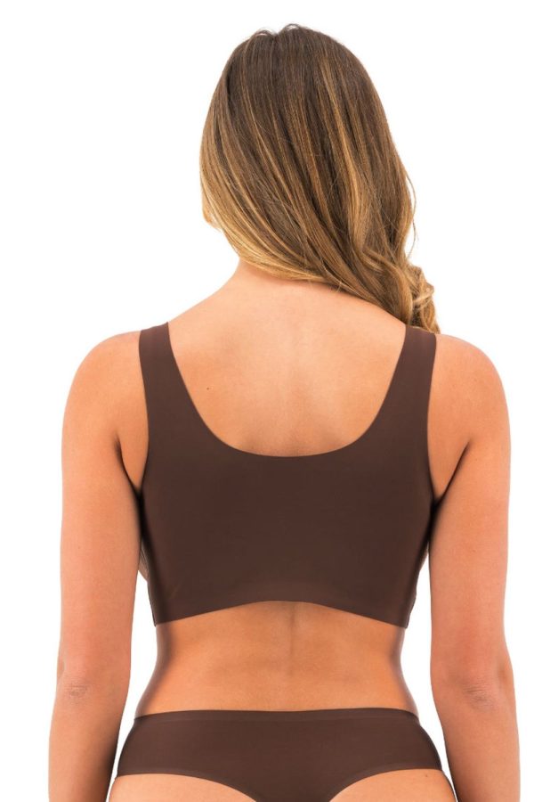 Fantasie Smoothease Wirefree Bralette, Coffee Roast, Back View