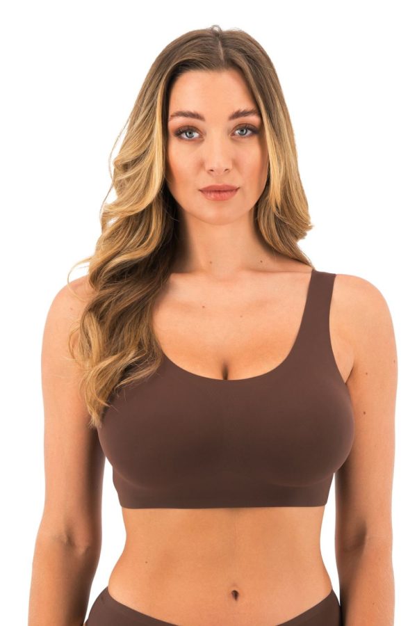 Fantasie Smoothease Wirefree Bralette, Coffee Roast, Front View