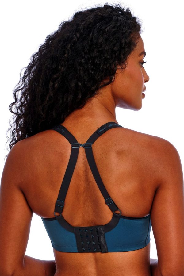 Freya Active Sonic Underwired Spacer Bra, Midnight Leopard, Clipped Back View