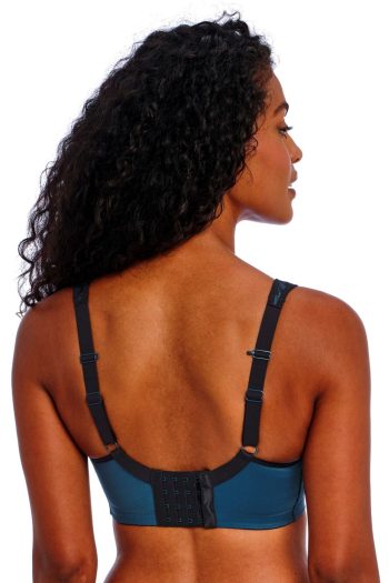 Freya Active Sonic Underwired Spacer Bra, Midnight Leopard, Regular Back View