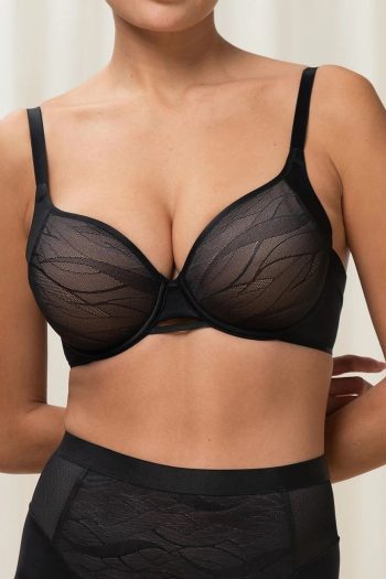 Triumph Airy Sensation T-Shirt Bra, Black, Front View