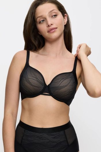 Triumph Airy Sensation T-Shirt Bra, Black, Front View