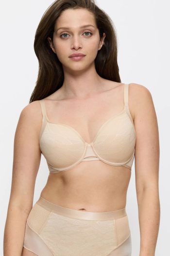 Triumph Airy Sensation T-Shirt Bra, Nude Beige, Front View