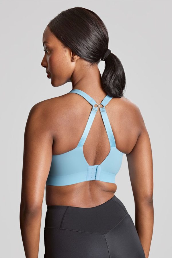Panache Sport Endurance Underwired Sports Bra, Sky Blue, Clipped Back View