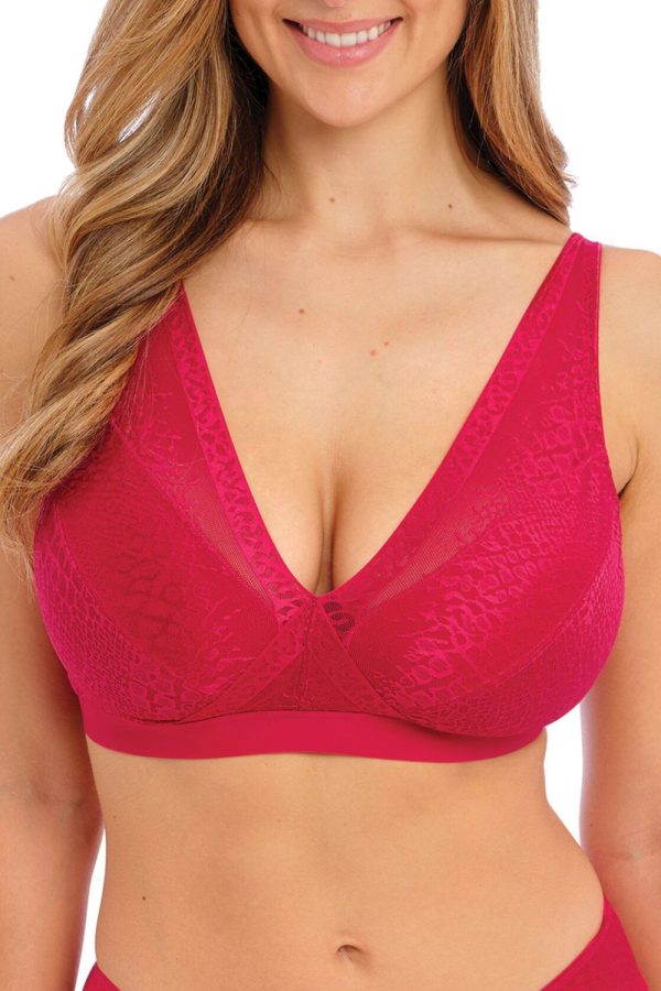 Fantasie Envisage Wirefree Bralette, Raspberry, Front View