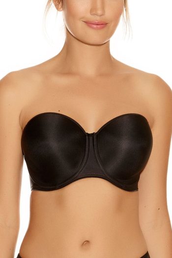 Fantasie Smoothing Moulded Strapless Bra, Black, Front View