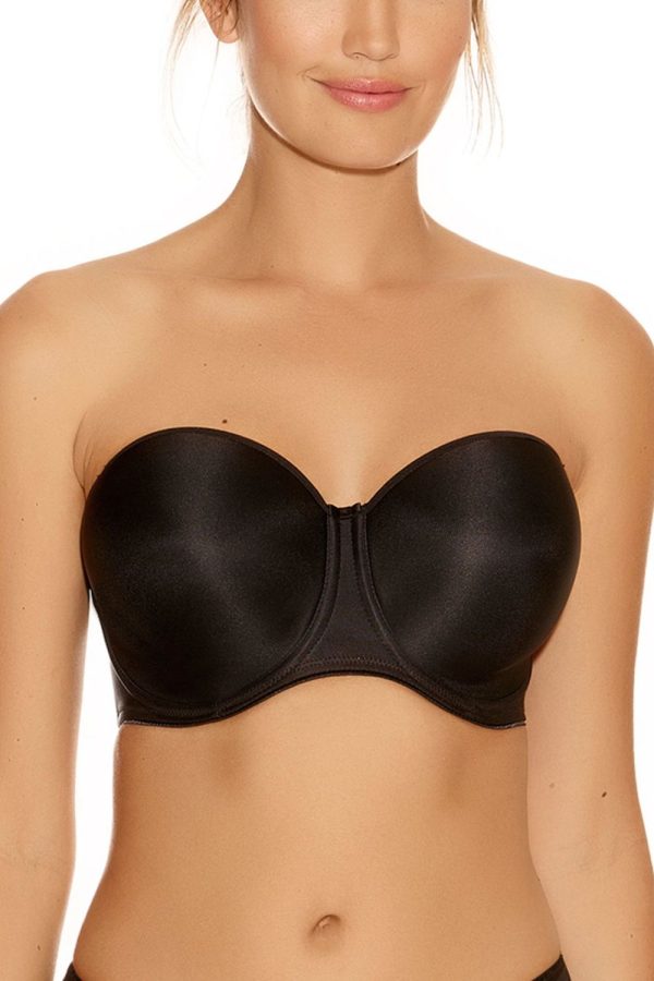 Fantasie Smoothing Moulded Strapless Bra, Black, Front View