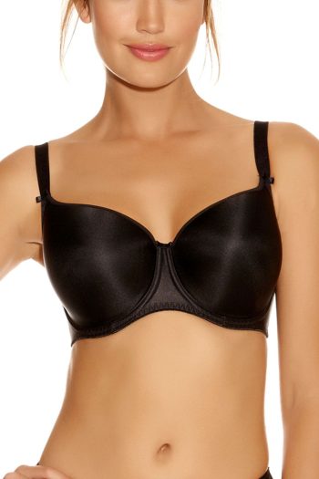 Fantasie Smoothing Moulded T-Shirt Bra, Black, Front View
