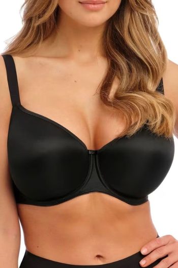 Fantasie Smoothing Seamless Balcony Bra, Black, Front View
