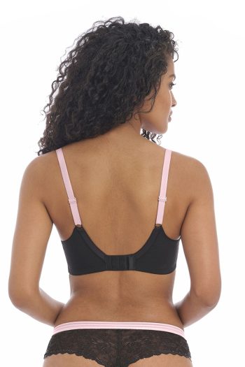 Freya Offbeat Side Support Bra, Black, Back View