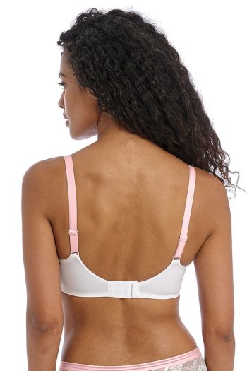 Freya Offbeat Side Support Bra, White, Back View