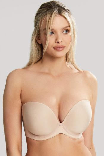 Panache Faith Moulded Strapless Bra, Latte, Strapless Front View