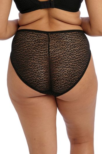 Elomi Lucie High Leg Brief, Black, Back View