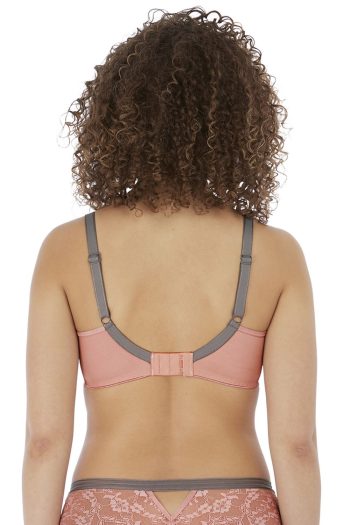 Freya Offbeat Moulded Demi T-Shirt Bra, Rosehip, Back View