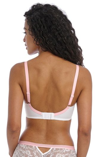 Freya Offbeat Moulded Demi T-Shirt Bra, White, Back View
