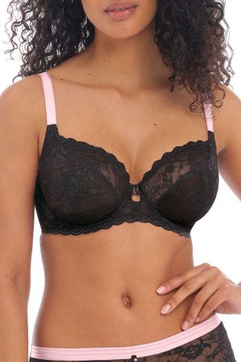 Freya Offbeat Plunge Bra, Black, Front View