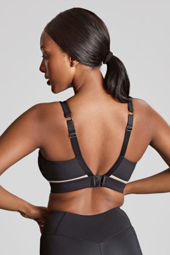 Panache Sport Freedom Wirefree Sports Bra, Black-Chalk, Regular Back View