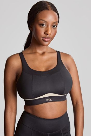 Panache Sport Freedom Wirefree Sports Bra, Black-Chalk, Regular Front View